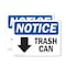 Signmission Trash Can (Down Arrow) Sign With Symbol, 5 in W x Rectangle, Vinyl Decal OS-2PACK-NS-D-35-L-18722 - alternate 1